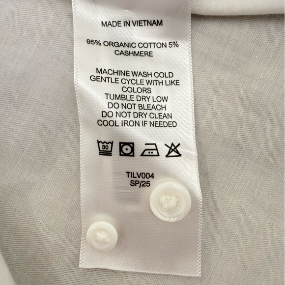 Quince White Organic Cotton Cashmere Brushed Twill Long Sleeve Shirt Size M NWT - Picture 8 of 8